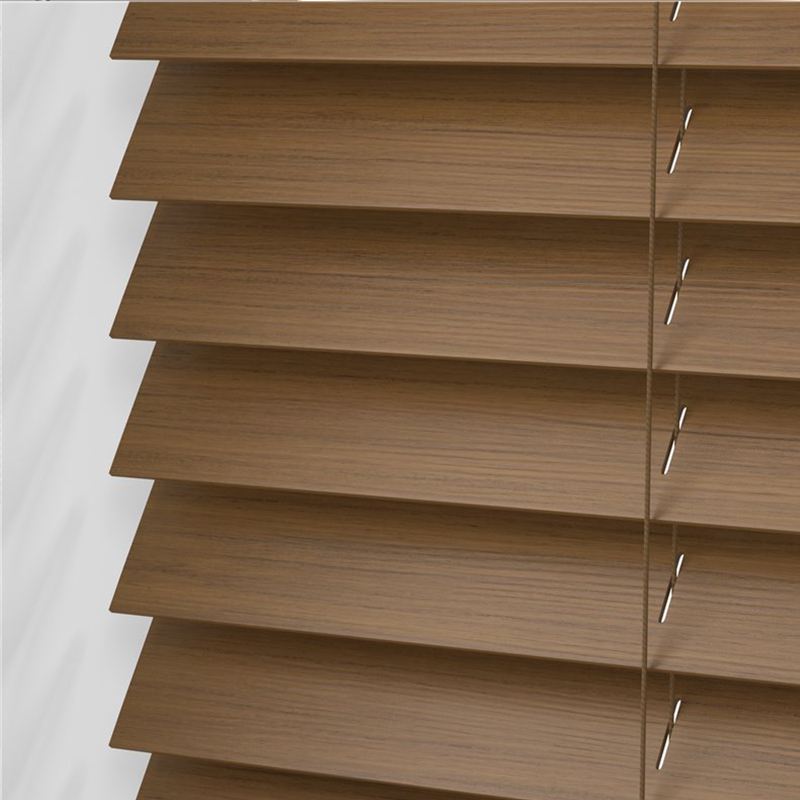 Ventana horizontal de persiana veneciana de madera sintética de doble cuerda
