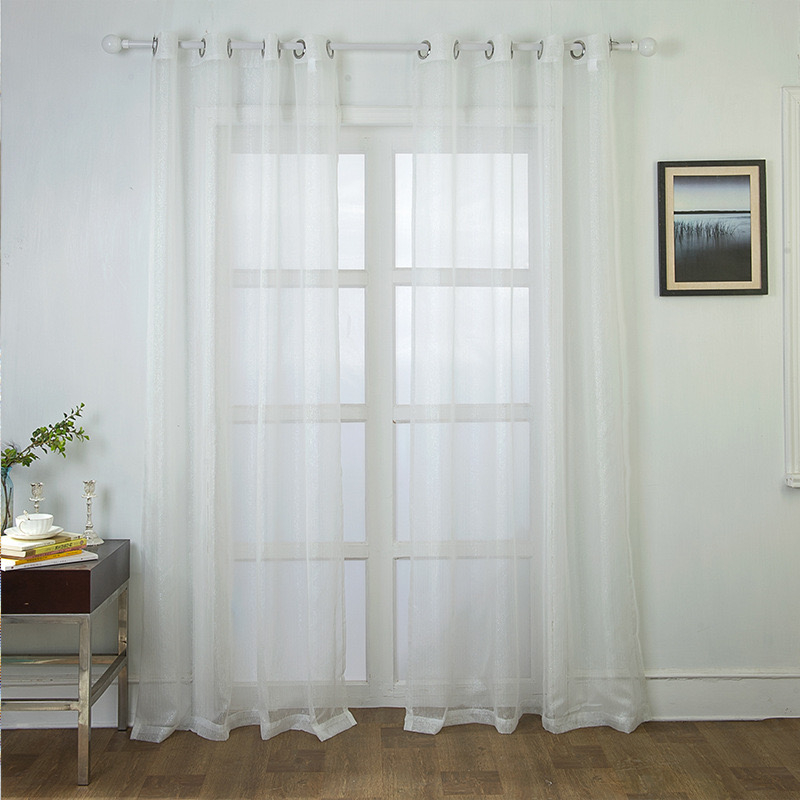 Cortinas de gasa de lino sintético para dormitorio